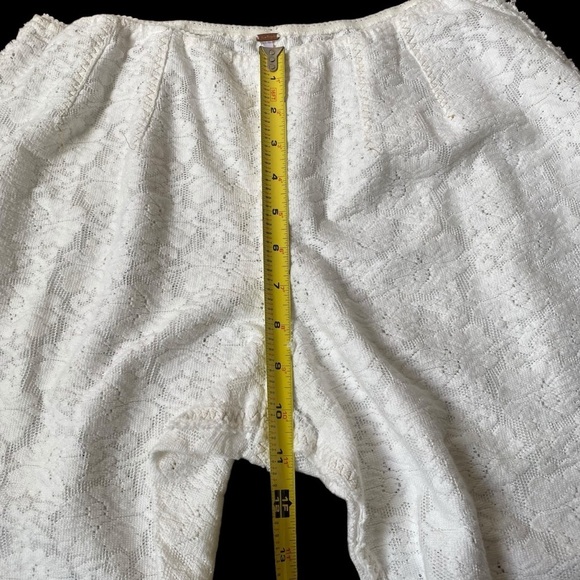 Free People Women’s Cream Floral Lace Cotton Flare Beach Pant SZ L - Picture 5 of 14